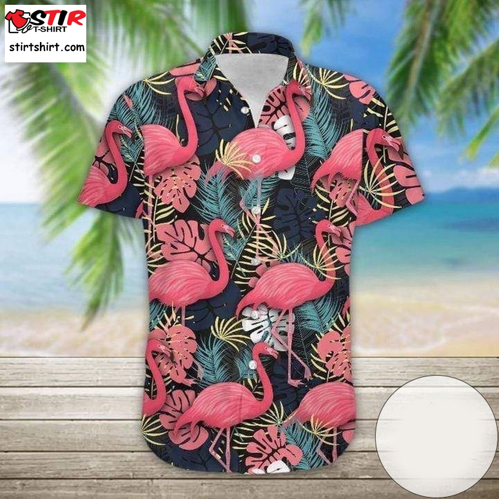 Get Here Pink Flamingo Hawaiian Aloha Shirts 2711L  s Pink