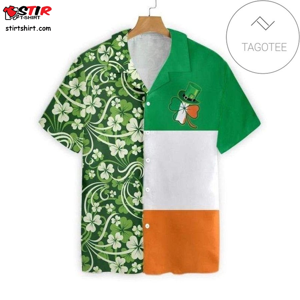 Get Now Shamrock With Flag Saint Patricks Day Irish Ireland Authentic Hawaiian Shirt 2023S L   Outfit Girl