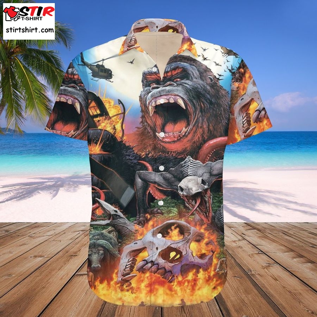 Godzilla King Of Monsters Tropical Hibiscus King Dong Hawaii Shirt  Godzilla 