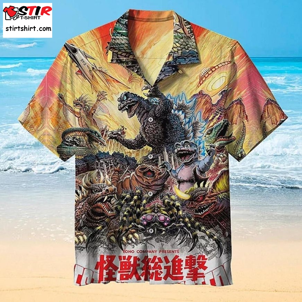 Godzilla Movie Hawaiian Shirt  Godzilla 