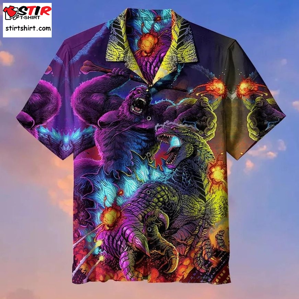 Godzilla Vs King Kong Hawaiian Shirt  Godzilla 