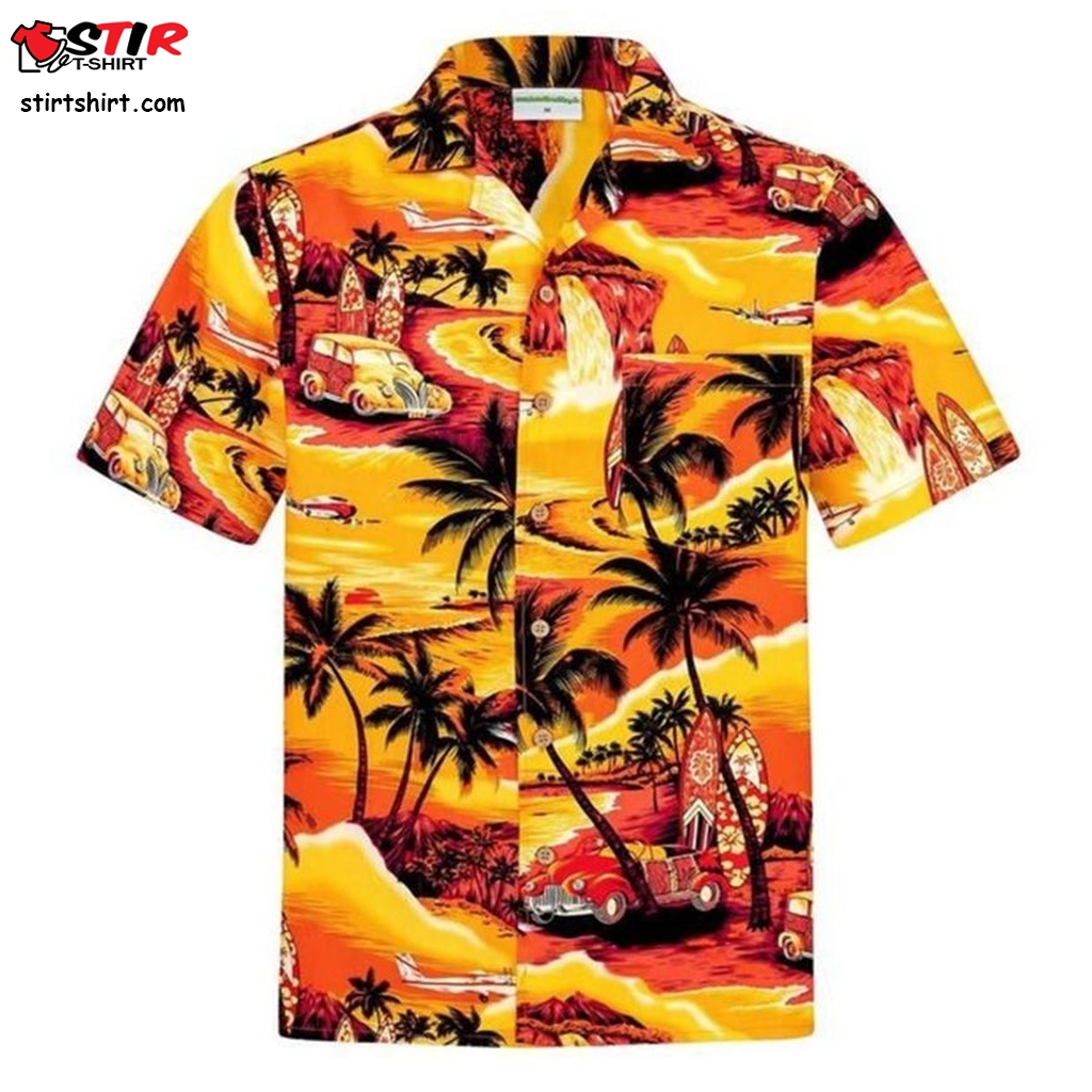 Golden Summer Multicolor Unique Design Hawaiian Shirt   Design