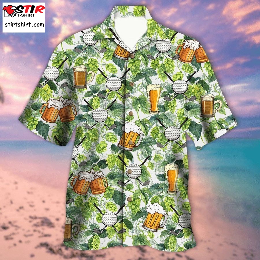 Golf And Beer Aloha Hawaiian Shirt  Golf 