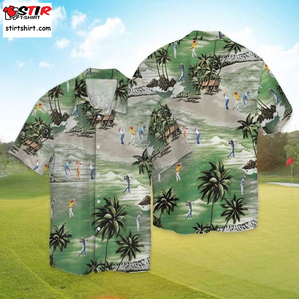 Golf Sports For Men And Women Graphic Print Short Sleeve Hawaiian Casual Shirt Y97