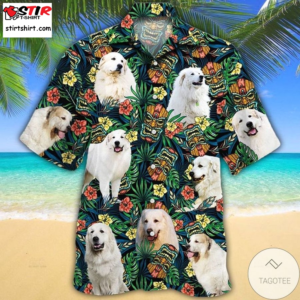 Great Pyrenees Dog Lovers Tribal Tiki Mask Hawaiian Shirt  How To Tie A  In The Front