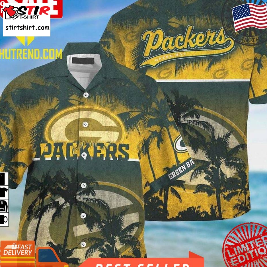 Green Bay Packers Background Coconut Island Nfl Hawaiian Shirt  Green Bay Packers 