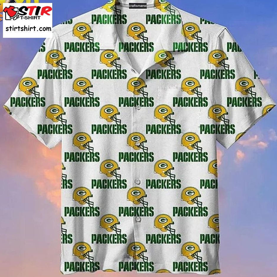Green Bay Packers Classic Hawaiian Graphic Print Hawaiian Shirt Hawaiian Shirts Green  Green Bay Packers 