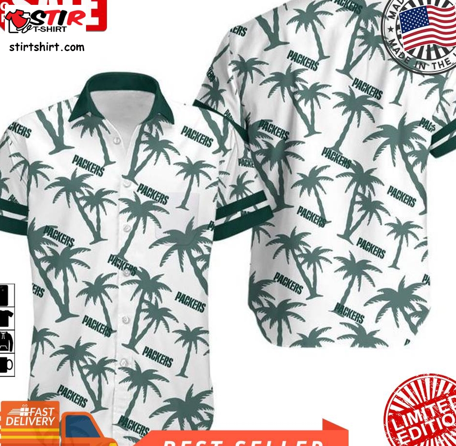 Green Bay Packers Coconut Tree Nfl Gift For Fan Hawaii Shirt And Shorts Summer Collection 5 H97  Green Bay Packers 