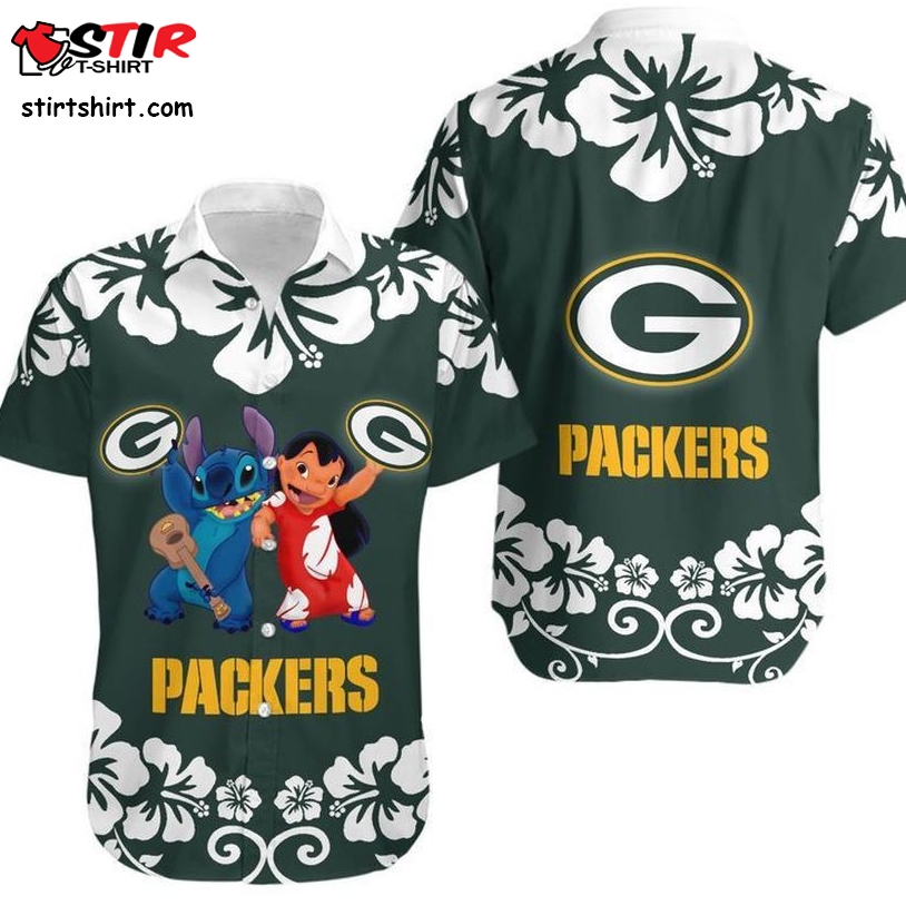 Green Bay Packers Lilo And Stitch Hawaii Shirt And Shorts Summer Collection H97  Green Bay Packers 