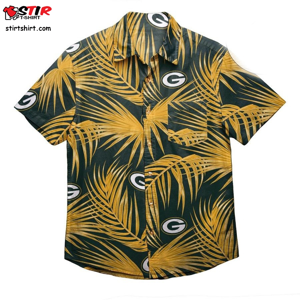 Green Bay Packers Mens Hawaiian Button Up Shirt  Mens s