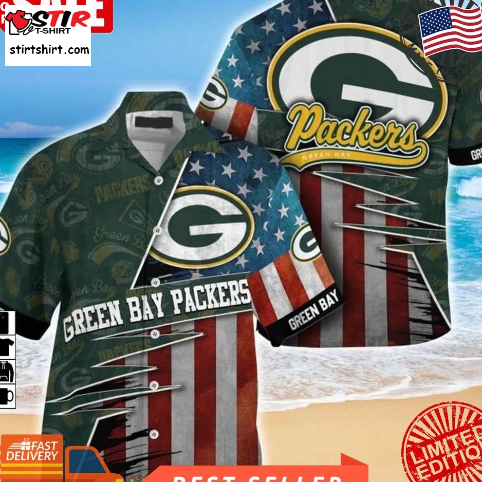 Green Bay Packers Nfl American Flag Hawaiian Shirt  Saleoff  Green Bay Packers 
