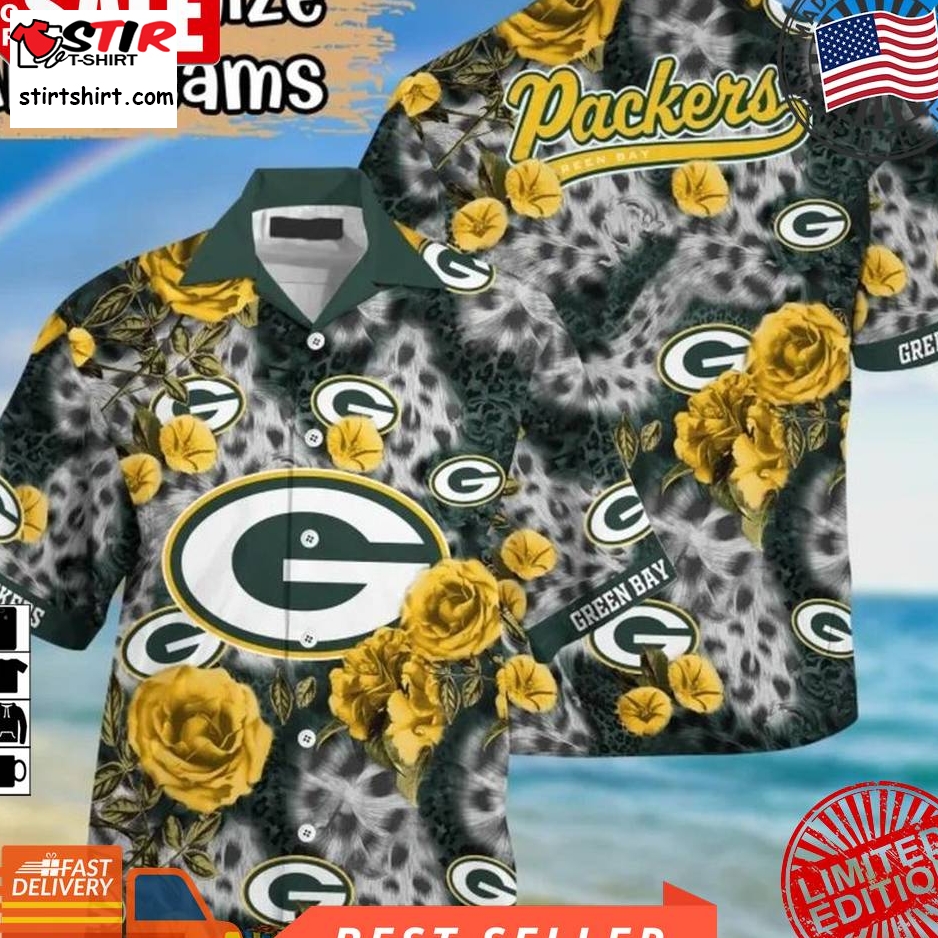 Green Bay Packers Nfl Leopard Rose Hawaiian Shirt  Saleoff  Green Bay Packers 