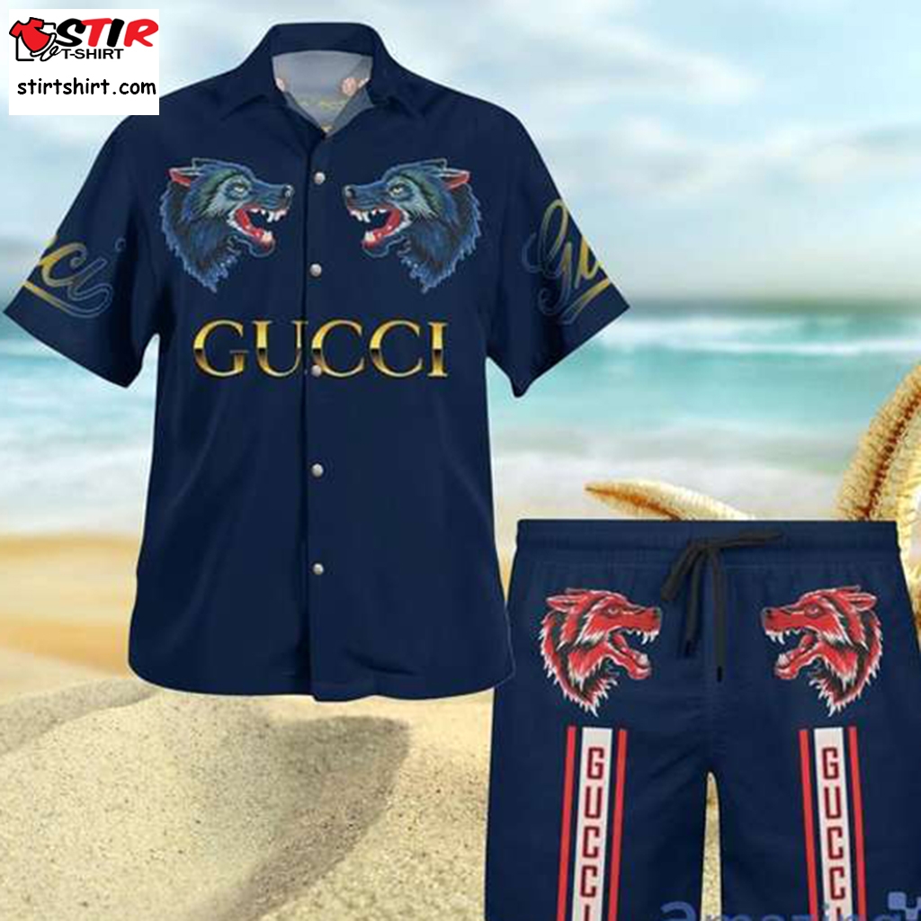 Gucci Blue Hawaiian Shirt  Gucci 