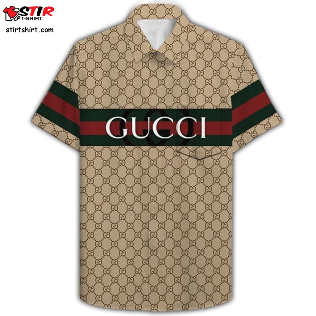 Gucci Logo Luxury Brand Hawaiian Shirt  Gucci 
