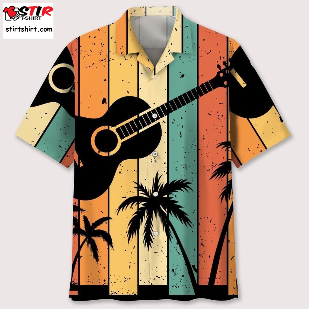 Guitar Retro Pattern Hawaiian Shirt  Sslr 