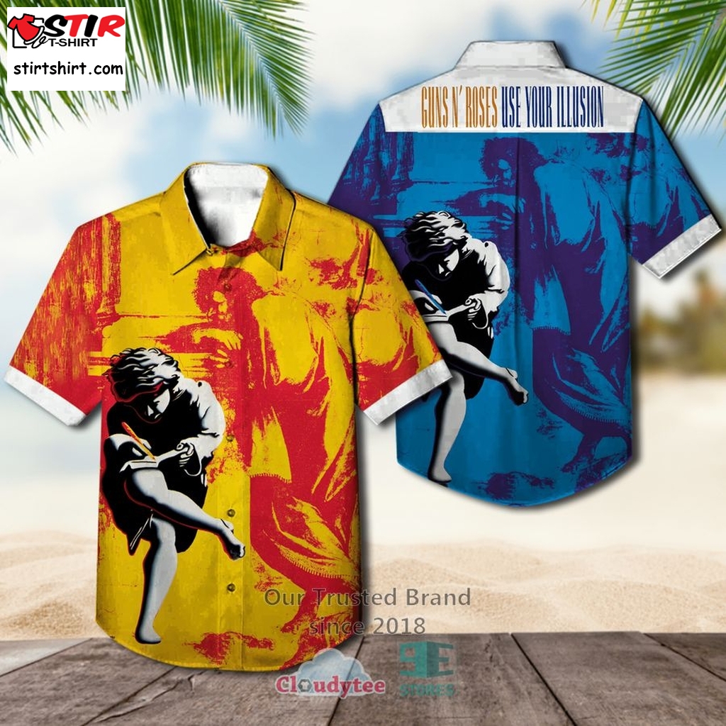 Guns N' Roses Band Use Your Illusion Album Hawaiian Shirt    Gun 