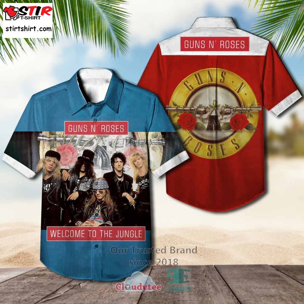 Guns N' Roses Band Welcome To The Jungle Album Hawaiian Shirt    Gun 