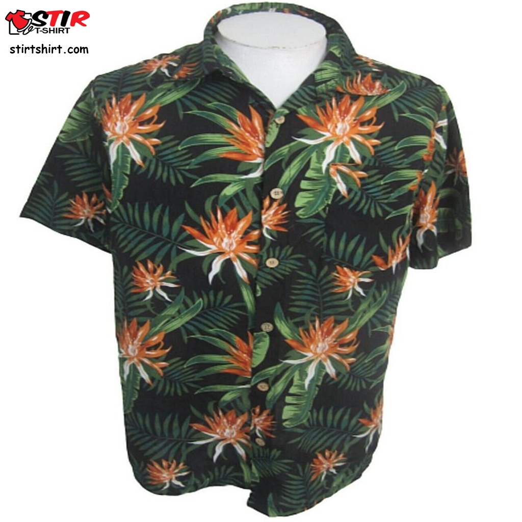 Haband Men Hawaiian Camp Shirt Pit To Pit 23 M Floral Aloha Luau Tropical Vtg  Ryan Fitzpatrick 