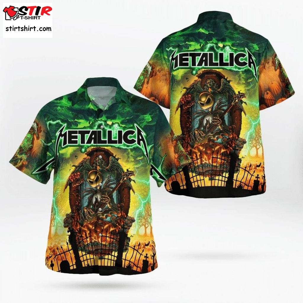 Halloween Jack Skellignton Metallica Hawaiian Shirt  Nick Nolte 