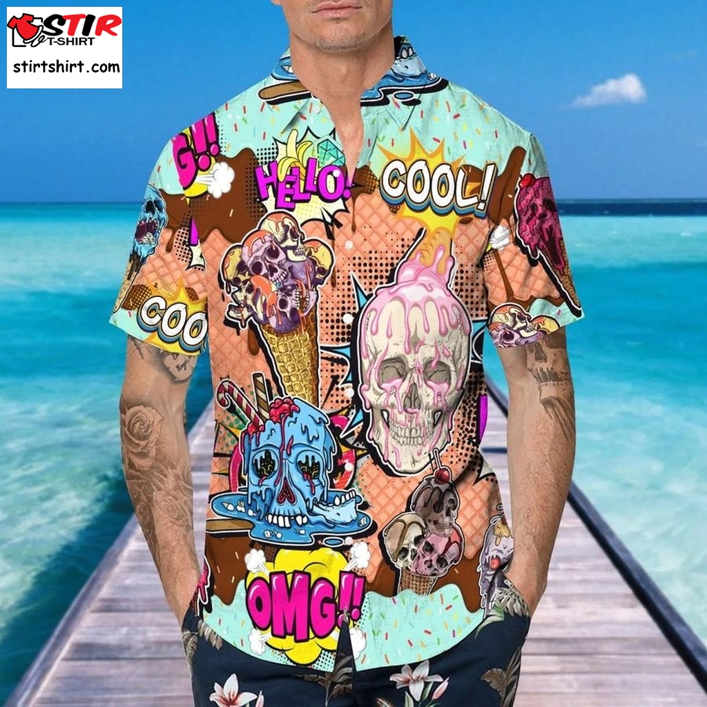 Halo Cool Skull Hawaiian Shirt, This Trends Summer Beach Shirt For Men Women  Cool s