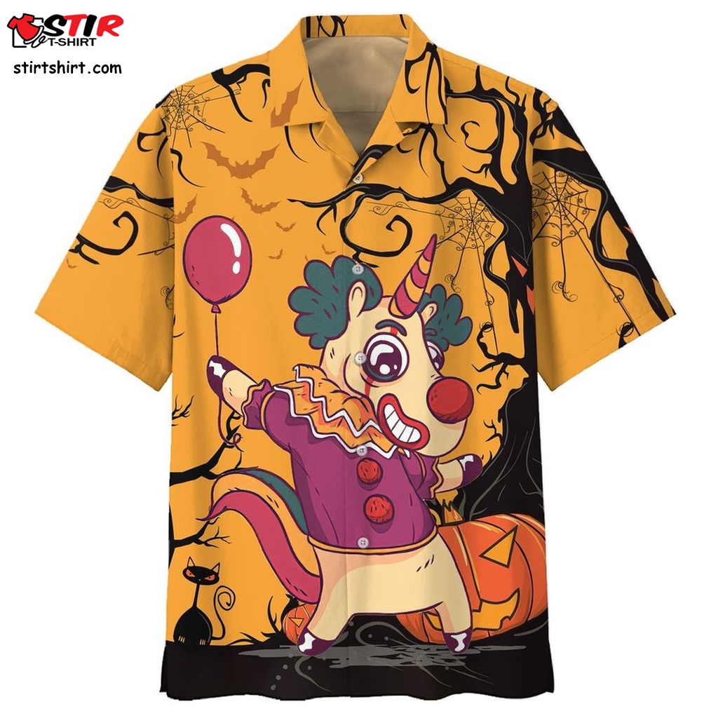 Happy Halloween Unicorn Clown Hawaiian Shirt