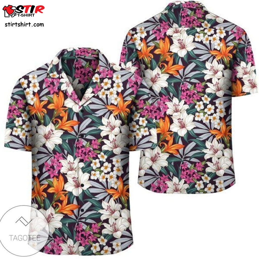 Hawaii Seamless Exotic Pattern With Tropical Leaves Flowers Hawaiian Shirt  Rubber Duck 