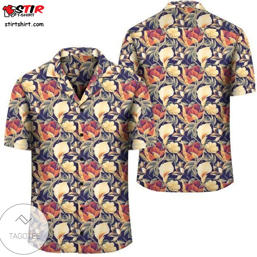 Hawaii Seamless Tropical Flower Plant And Leaf Pattern Background Hawaiian Shirt  Rubber Duck 