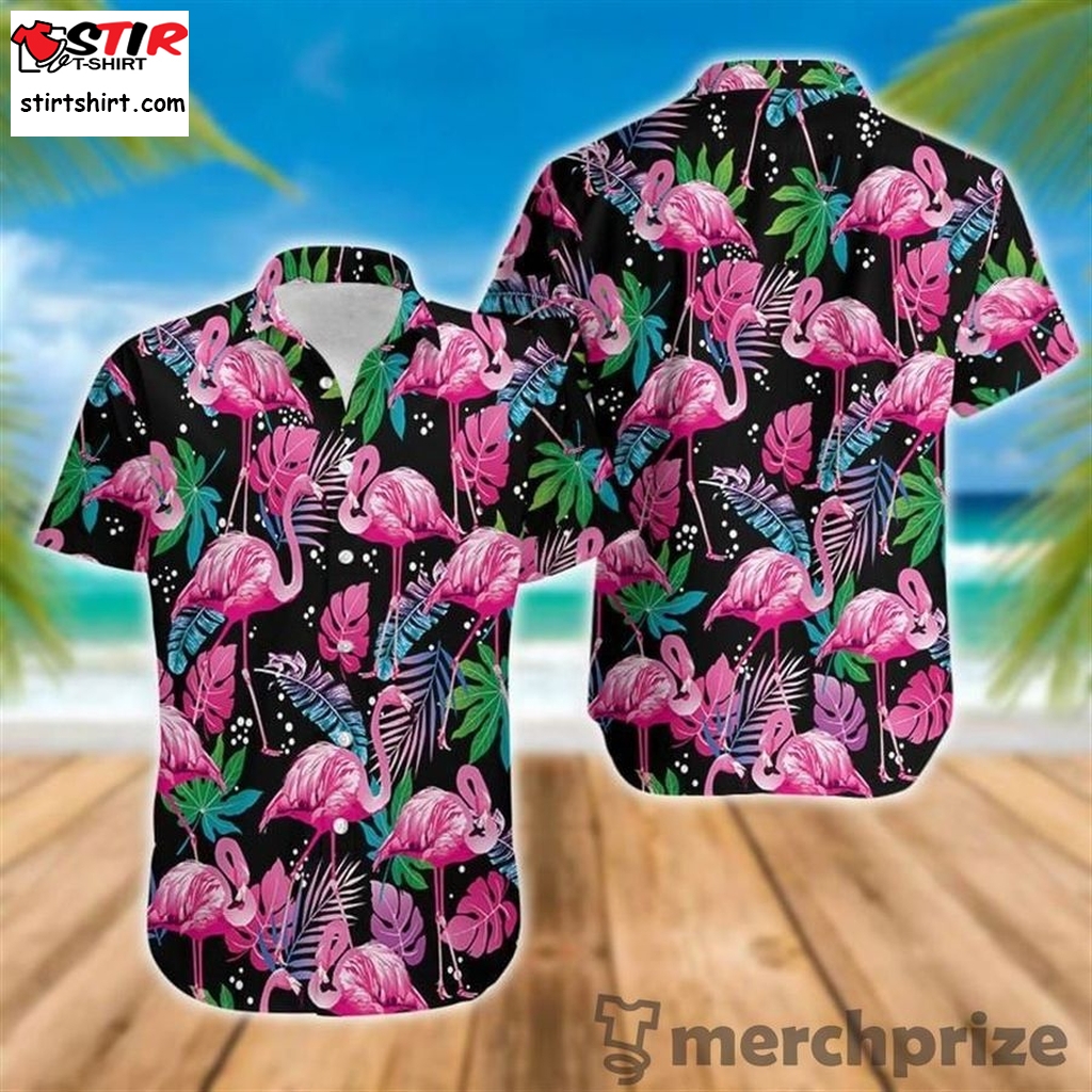 Hawaii Shirt Amazing Pink Flamingo Tropical Unisex Hawaiian Aloha Shirts   Pink