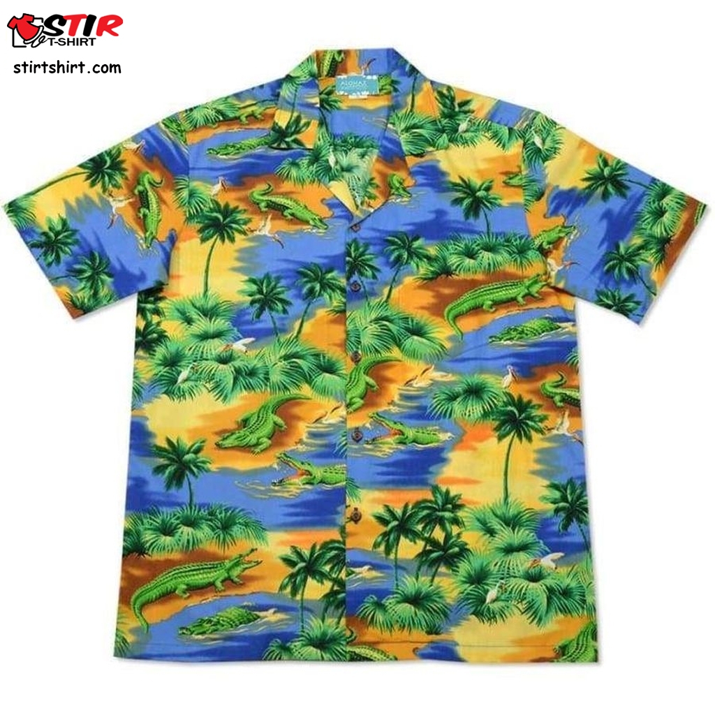 Hawaii Shirt Crocodile Blue Zx8982  Mens  Outfit