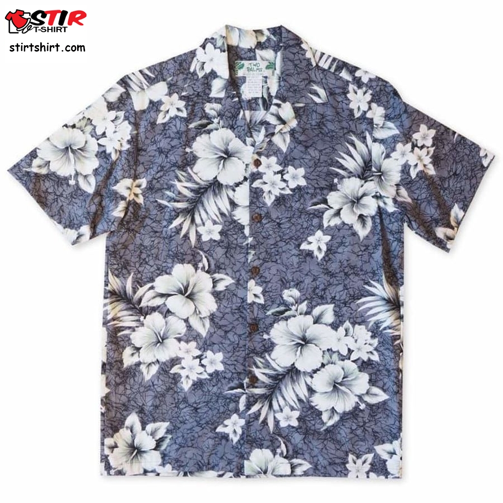 Hawaii Shirt Flower Power Grey Zx8942