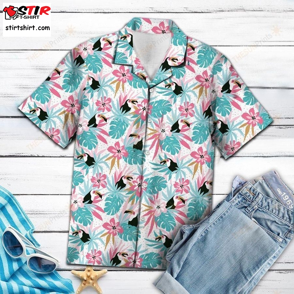 Hawaii Shirt Toucan Bird Flower  Zx5860