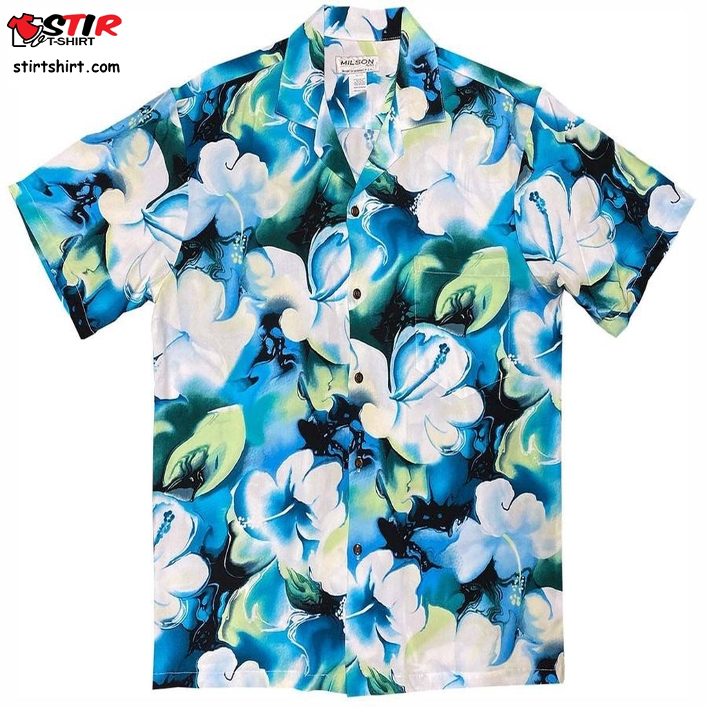 Hawaii Shirt Water Flower Blue  Zx8487  Blue And Yellow 