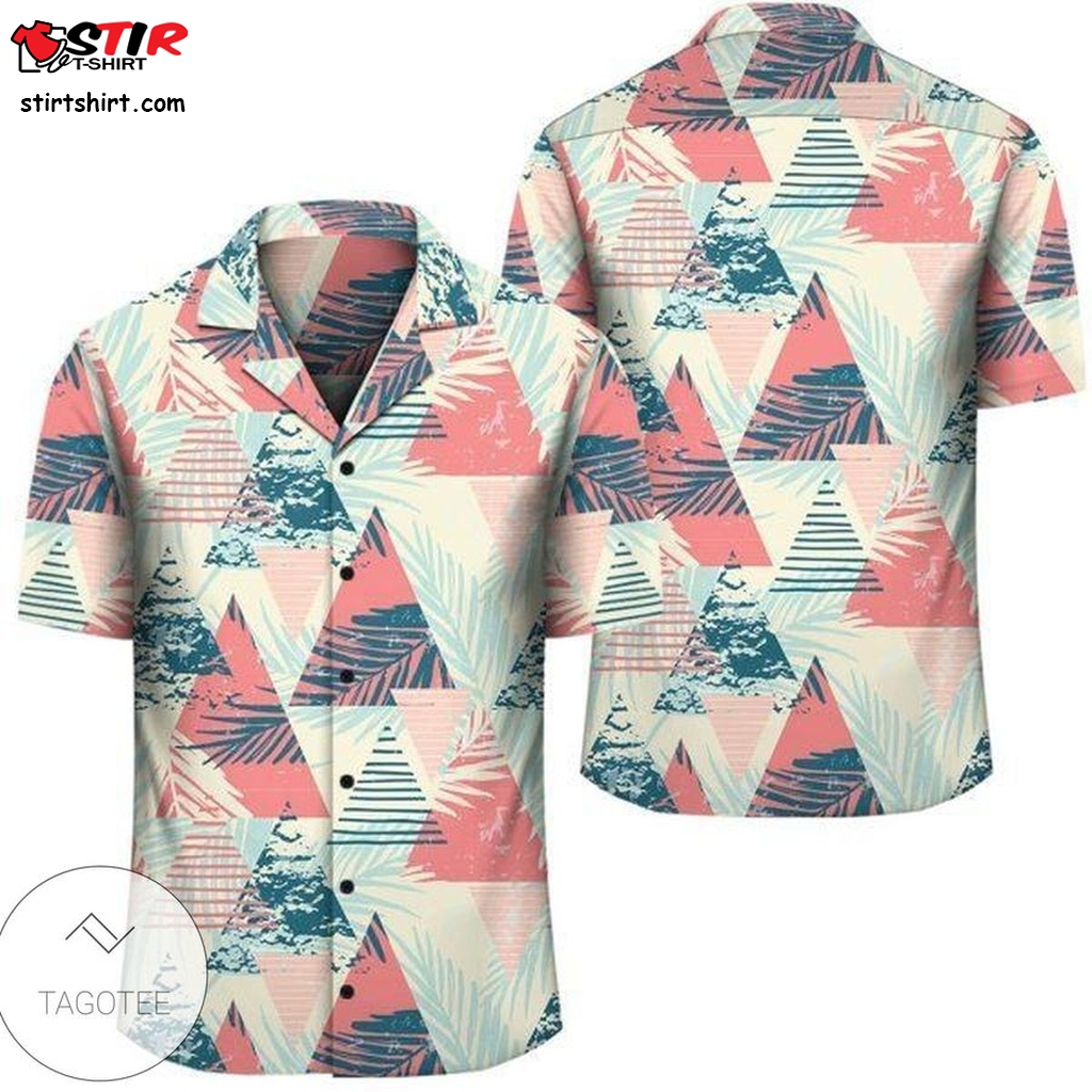 Hawaii Tropical Leaf Triangle Pattern Hawaiian Shirt   Pattern Free
