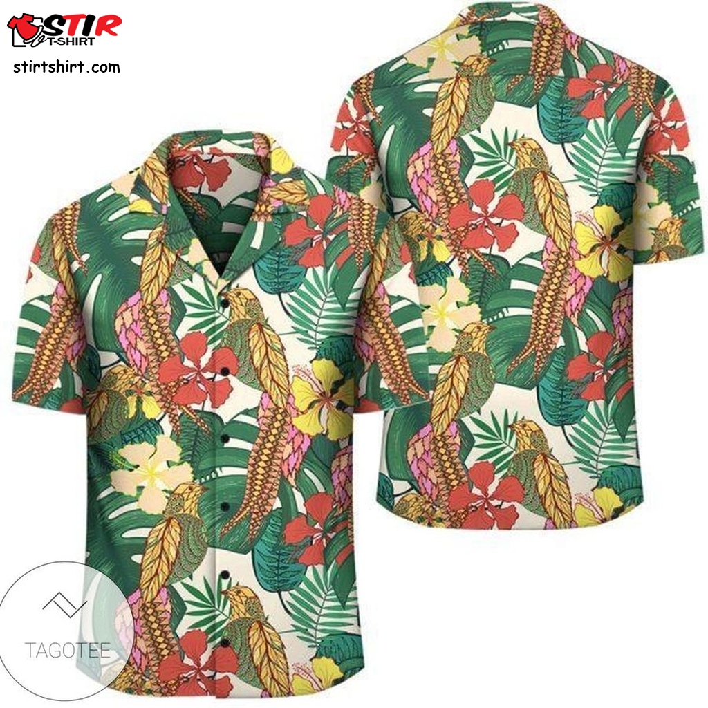 Hawaii Tropical Leaves Flowers And Birds Floral Jungle Hawaiian Shirt  Ace Ventura Shirt Hawaiian
