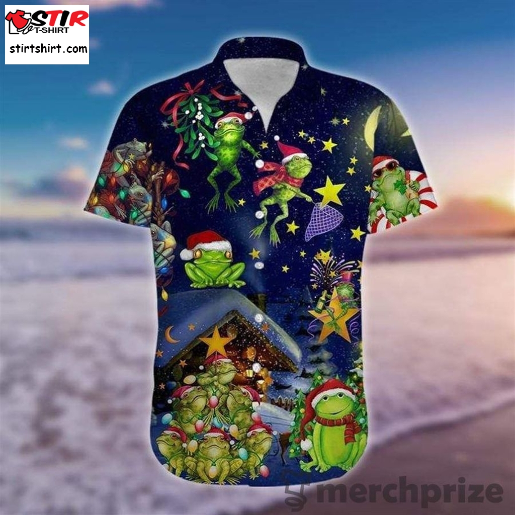 Hawaiian Aloha Shirts Christmas Frog Dancing 712H 