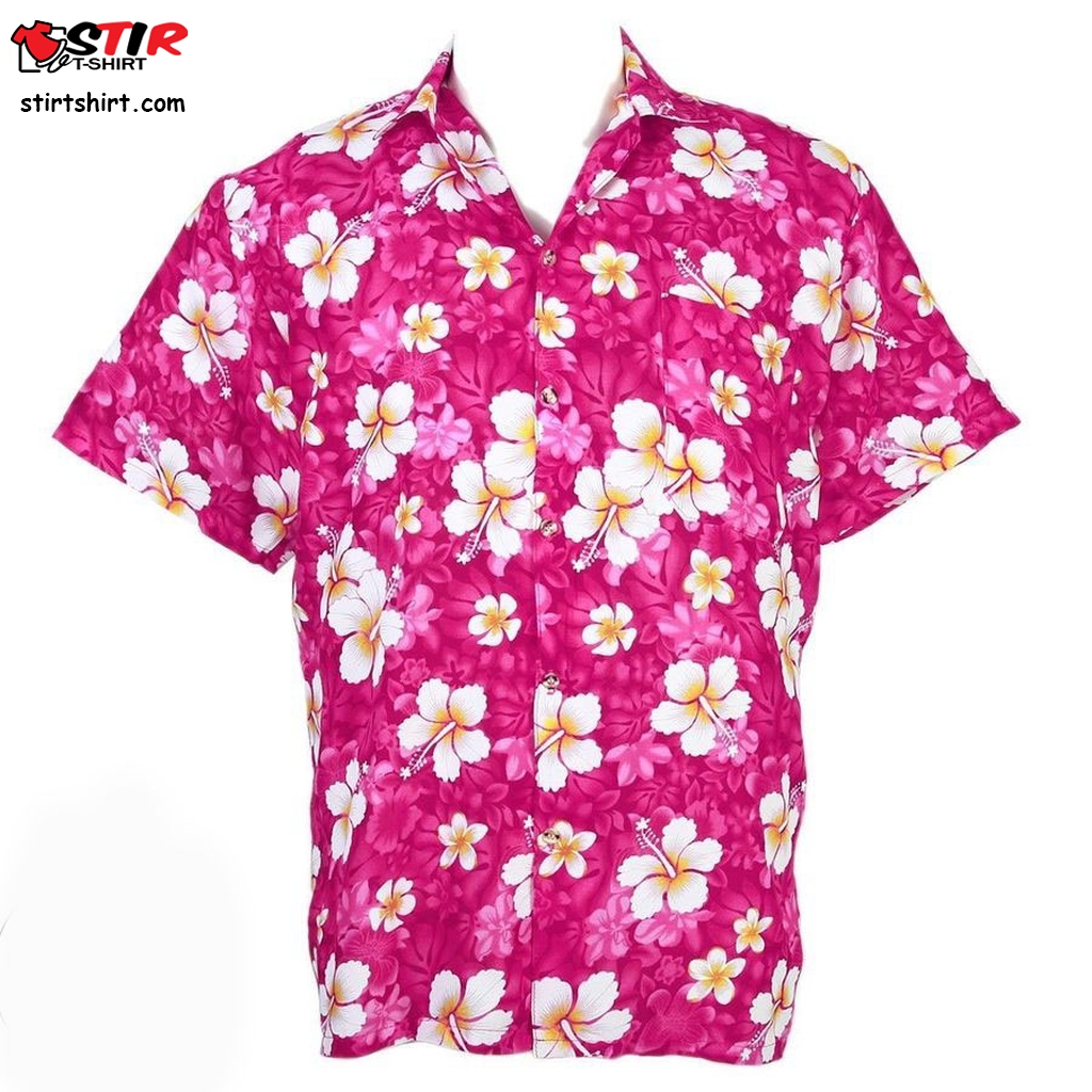 Hawaiian Shirt Aloha Hibiscus Chaba Flower Background Pink Ha272p   Pink