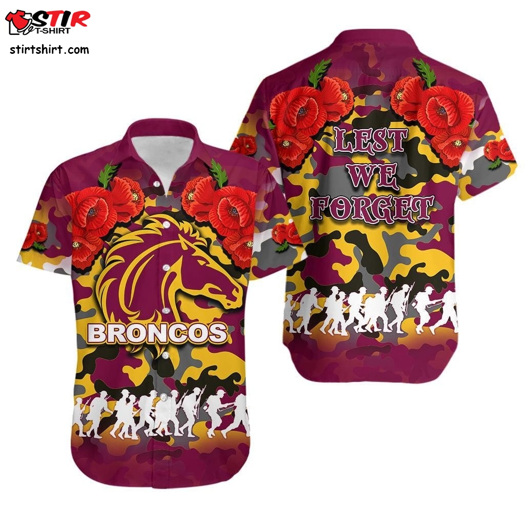 Hawaiian Shirt Broncos Army Style No1 Lt6  Hollister 