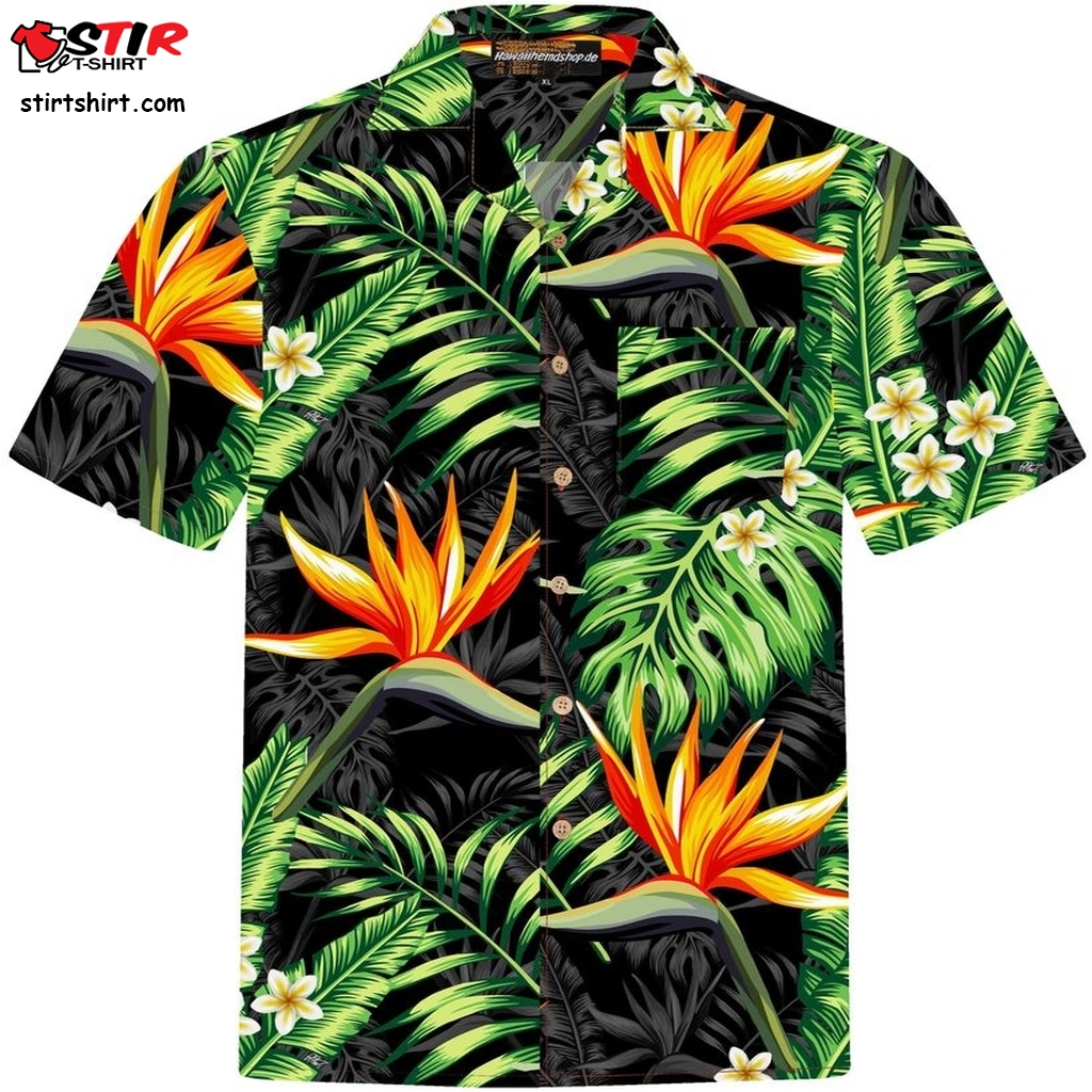 Hawaiian Shirt  Hawaian Shirts Bird Of Paradise For Black  s Black