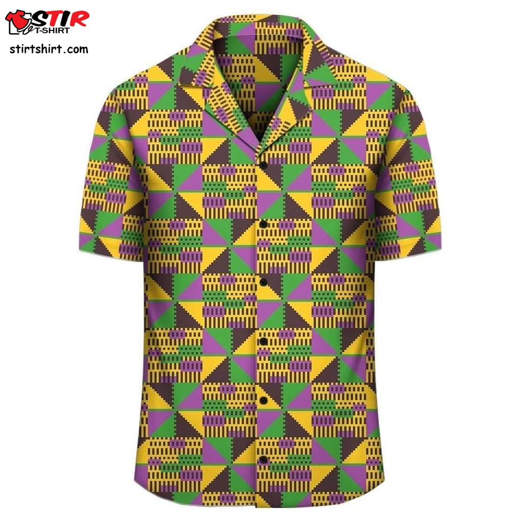 Hawaiian Shirt   Kente Hawaiian Shirt Colorful Pattern  High Vis 