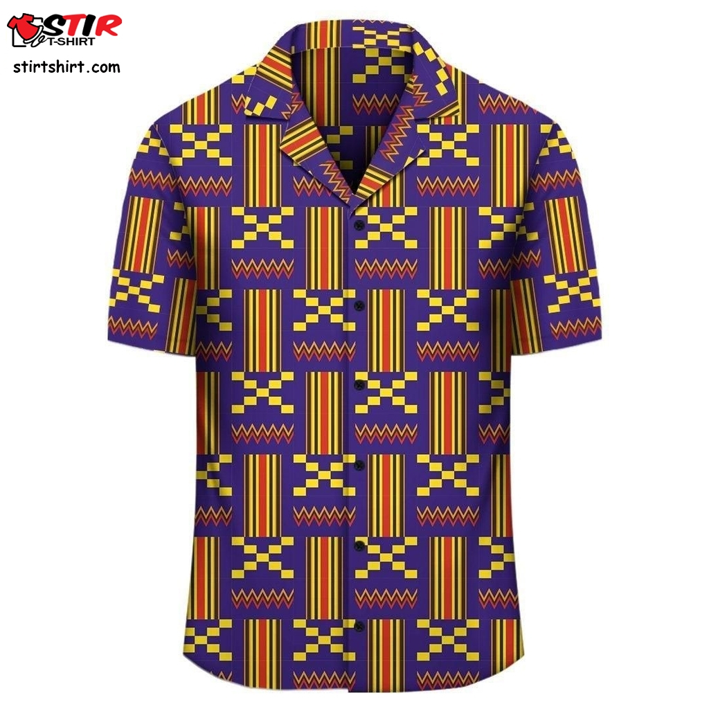 Hawaiian Shirt   Kente Hawaiian Shirt Modern Pattern  High Vis 