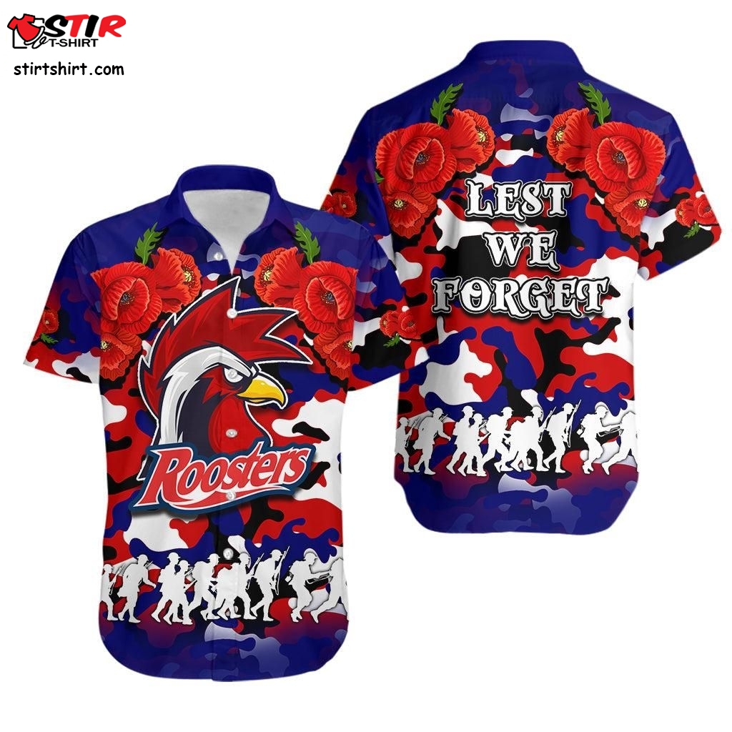Hawaiian Shirt Roosters Army Style Lt6  Goonies 
