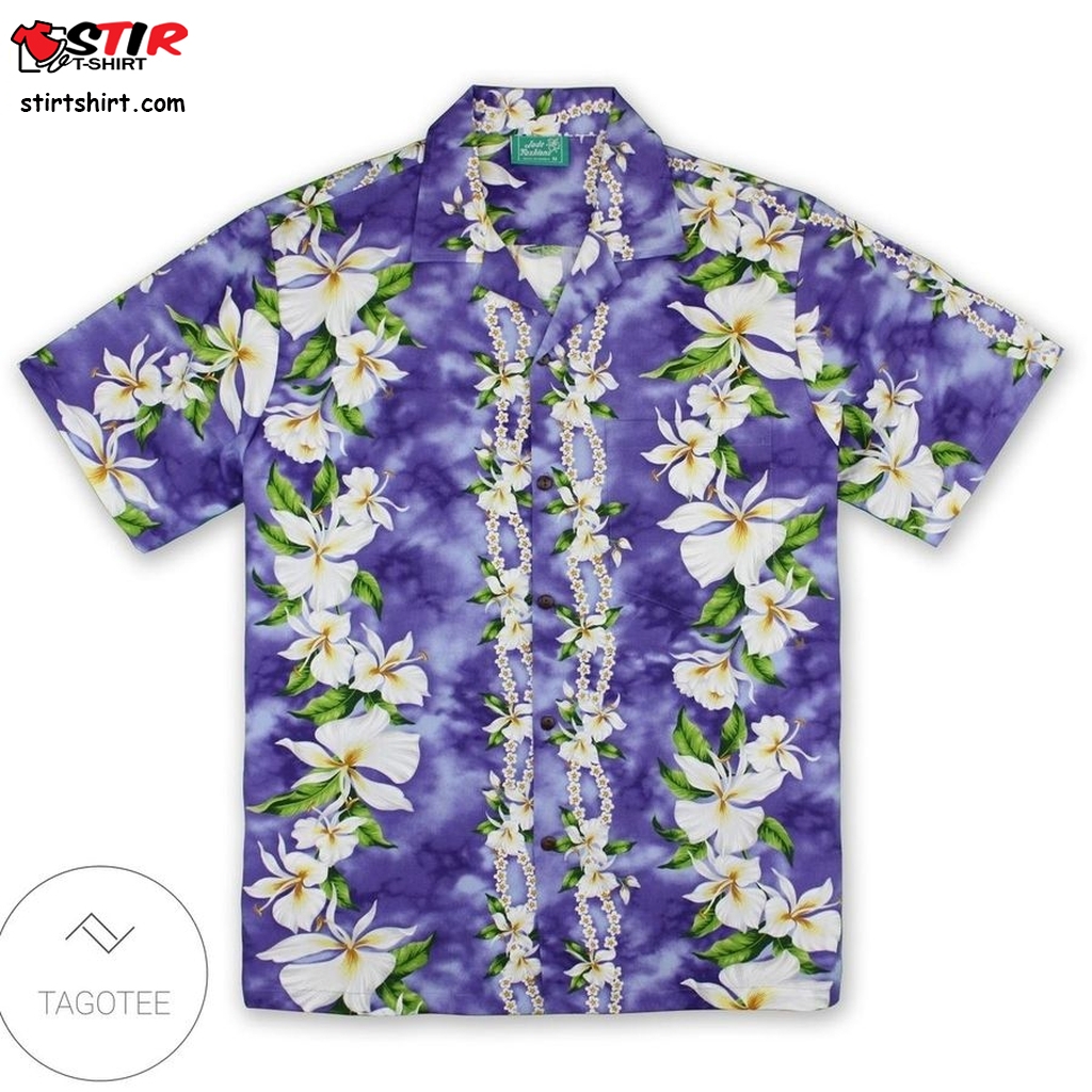 Relaxed Fit Open Collar Ginger Aloha Shirt