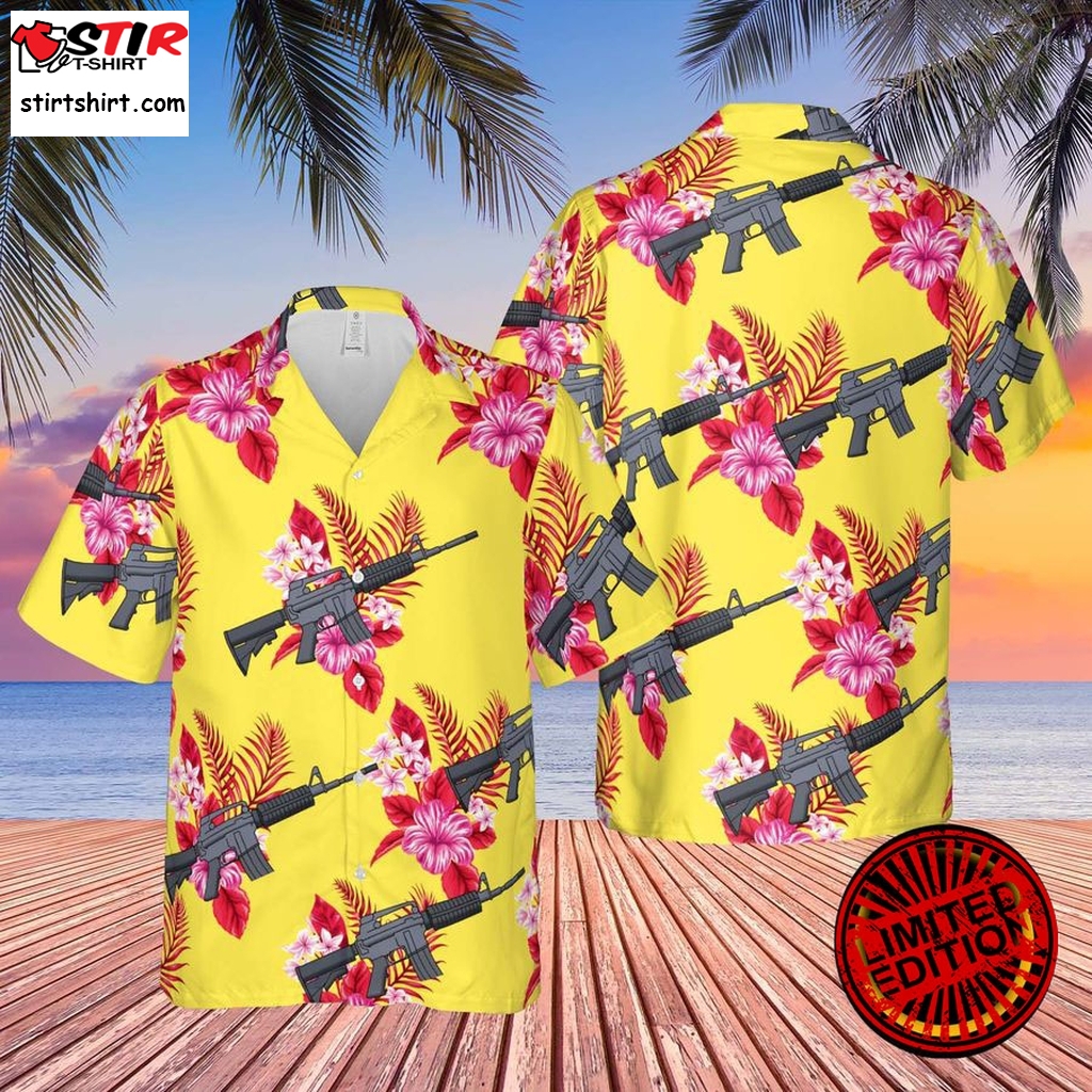 Hawaiian Shirt With Guns Shirt And Shorts  Gun 