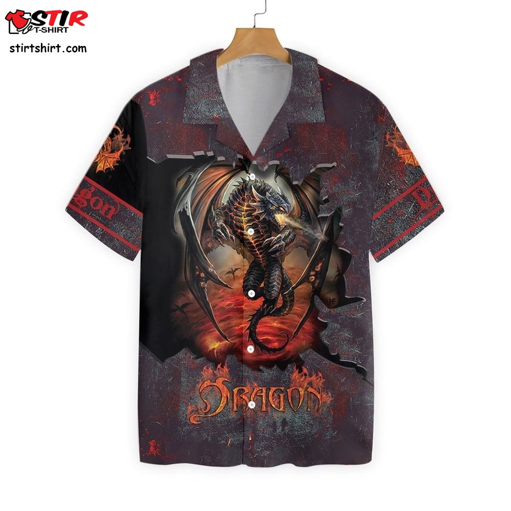 Hell Fire Dragon Hawaii Shirt  Oversized 