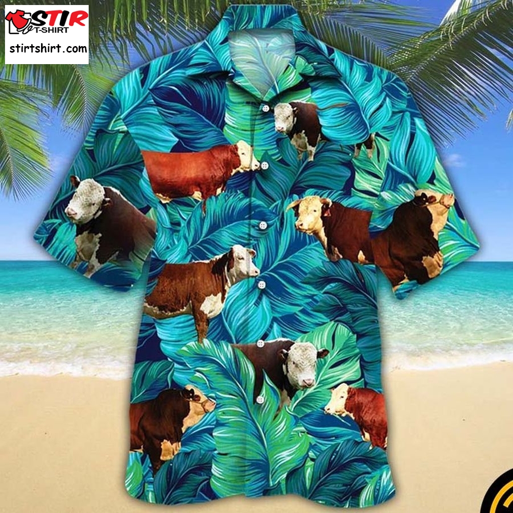 Hereford Cattle Hawaiian Shirt   Brands
