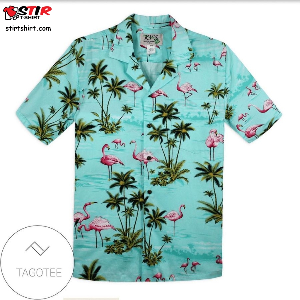 High Quality Flamingo Multi Colors Hawaiian Aloha Shirts  Burt Reynolds 