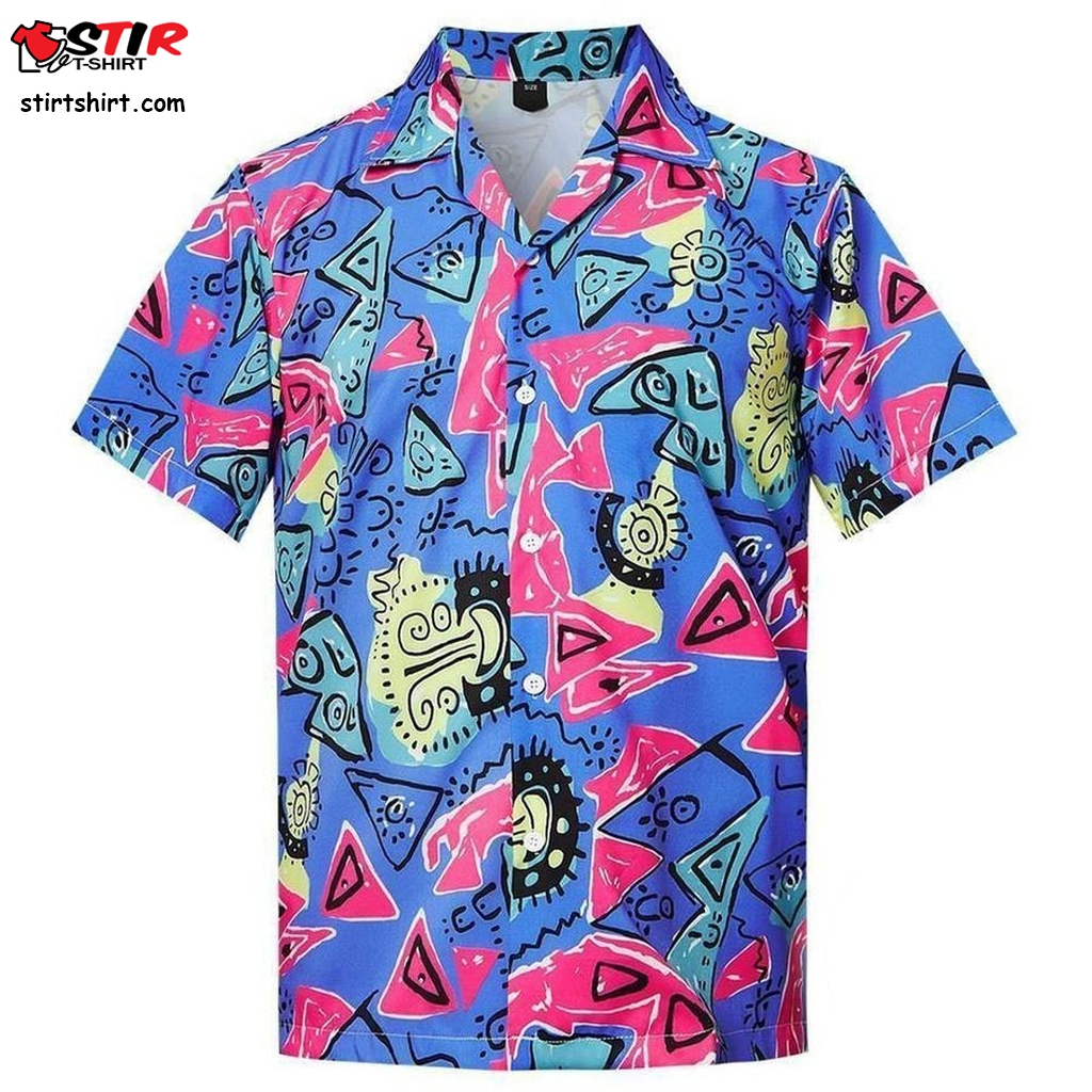High Quality Mens Hawaiian Beach Shirt Blue