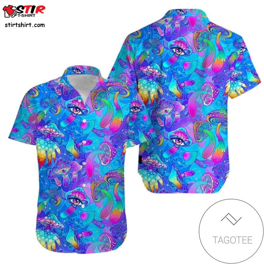 Hippie Magic Trippy Eyes Mushroom Aloha Authentic Hawaiian Shirt 2023S V