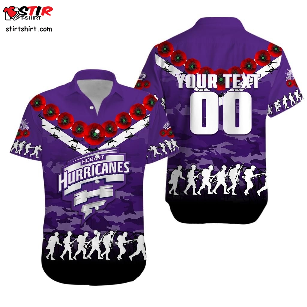 Hobart Hurricanes  2023 Hawaiian Shirt Camouflage With Poppy   Lt12_0  Tacky Tourist Without 
