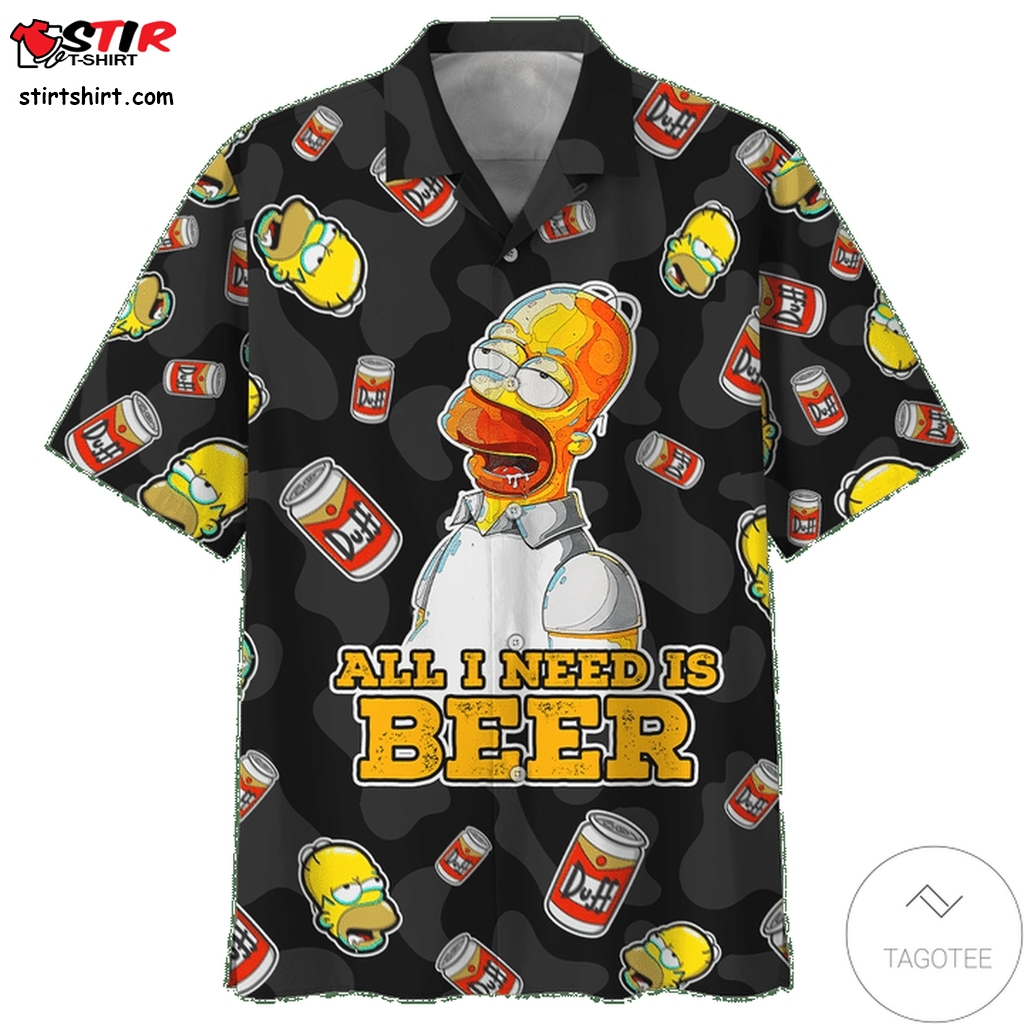Homer Simpson All I Need Is Beer Hawaiian Shirt  Mclaren 